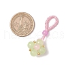 5Pcs 5 Colors Baking Painted Imitation Jade Glass Woven Clover Pendant Decorations HJEW-JM03148-3