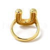 Letter Brass Micro Pave Clear Cubic Zirconia Open Cuff Ring for Women RJEW-N046-03U-G-3
