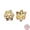 Real 18K Gold Plated 6-Petal 925 Sterling Silver Bead Caps STER-M100-26-2