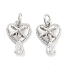 Brass with Clear Cubic Zirconia Charms KK-P271-27P-1