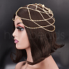 Rhinestone Mesh Headpiece Cap AJEW-WH0413-82A-3