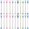 SUNNYCLUE 22Pcs 11 Colors Iron Bar Beadable Keychain for Jewelry Making DIY Crafts IFIN-SC0001-59-1