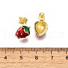 Brass Enamel Stud Earrings X-EJEW-G430-06B-G-5