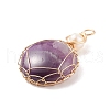 Natural Amethyst Pendants PALLOY-JF01556-01-2
