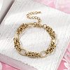 Punk Hiphop Styles 304 Stainless Steel Rings Knot Link Chain Bracelets for Women  BJEW-Z084-03G-3