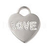 304 Stainless Steel Rhinestone Pendants STAS-M311-06P-1