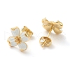 Brass Enamel Stud Earrings EJEW-J101-22G-01-2