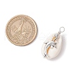 Natural Cowrie Shell & Alloy Sea Animals Pendants PALLOY-JF03751-05-2