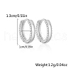 S925 Sterling Silver Micro Pave Clear Cubic Zirconia Hoop Earrings VX5452-6-1