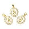 Brass Pave Cubic Zirconia  Pendants KK-Z028-17G-1