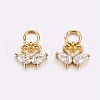 Brass Micro Pave Cubic Zirconia Charms ZIRC-G128-06G-1