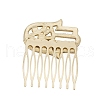 Palm Alloy Rhinestone Hair Combs PW-WG22768-01-2