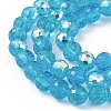 Transparent Electroplate Glass Beads Strands EGLA-F151-AB05-3