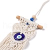 Cotton and Linen Cord Macrame Woven Tassel Wall Hanging EVIL-PW0002-10B-4