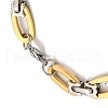 Two Tone 304 Stainless Steel Oval Link Chain Bracelet BJEW-B078-16GP-3