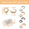 Fashewelry 8Pairs 4 Colors Ring Brass Hoop Earrings EJEW-FW0001-01-9
