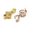 Rack Plating Brass Micro Pave Clear Cubic Zirconia Ice Pick Pinch Bails KK-K340-24-2