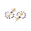 Glass Seed Beads Dangle Stud Earrings EJEW-MZ00396-01-4