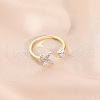 Fashionable Brass Cubic Zirconia Cuff Rings FS-WG4936F-21-1