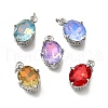 Brass Glass Charms KK-V011-34P-1
