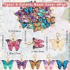 SUNNYCLUE 24Pcs 6 Colors  Butterfly Alloy Enamel Pendant Decorations HJEW-SC0001-40-2