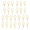 Brass Flower & 201 Stainless Steel Letter A~Z Pendant Keychain KEYC-JKC00801-1