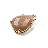 Natural Sunstone Faceted Pendants G-M431-16G-01-2