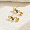Fashionable Classic Versatile Rainbow with Round Stainless Steel Stud Earrings NE2607-5