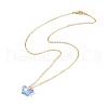 5Pcs 5 Color Glass Butterfly Pendant Necklaces Set with Brass Cable Chains for Women NJEW-JN04091-4