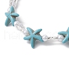 2Pcs Synthetic Turquoise & Imitated Pearl Acrylic Beaded Bracelets for Women BJEW-JB11851-4