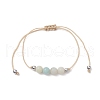 3Pcs 3 Style Natural Amazonite Braided Bead Bracelets Set BJEW-JB09334-05-3