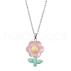 Resin Flower Pendant Necklaces NJEW-JN04727-3