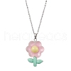 Resin Flower Pendant Necklaces NJEW-JN04727-3