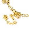 PVD Vacuum Plating 304 Stainless Steel Ring Charms Bracelet with Cable Chains for Women STAS-E001-29G-3