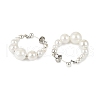 Shell Pearl Beaded Dangle Stud Earrings EJEW-JE06362-02-3