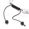 Natural Howlite & Mixed Stone Round Braided Bead Bracelet for Women BJEW-JB08385-02-5