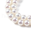 UV Plating Pearlized Glass Pearl Beads Strands GLAA-F128-01A-T1-3