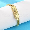 Brass Cuban Link Chain Bracelets BJEW-A035-01G-4