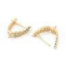 Brass with Cubic Zirconia Stud Earrings Finding KK-Q051-02G-2