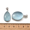2Pcs Natural Aquamarine Pendants G-Z078-02P-2