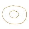 Ion Plating(IP) 304 Stainless Steel Wheat Chain Bracelets & Necklaces Jewelry Sets SJEW-B019-04A-G-2