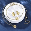 Dog Paw Print 304 Stainless Steel Pendant Necklaces & Bracelets & Stud Earrings Sets for Women SJEW-C004-20G-1
