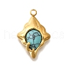 Synthetic Turquoise Pendants STAS-D310-03G-03-1
