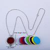 Hollow Flower Alloy Diffuser Locket Pendant Necklaces with Colorful Aromatherapy Discs Inside KV0912-4