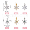 SUPERFINDINGS 12Pcs 6 Style Rack Plating Brass Micro Pave Cubic Zirconia Pendants KK-FH0006-85-2