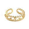 Rack Plating Brass Micro Pave Cubic Zirconia Open Cuff Rings for Women RJEW-U026-03G-03-2