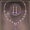 Teardrop Alloy Rhinestone Pendant Necklaces & Stud Dangle Earrings Sets FS-WGE9DA1-06-1