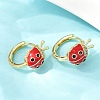 Ladybird Brass Micro Pave Cubic Zirconia Hoop Earrings EJEW-S277-02G-3