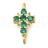 Brass Pave Cubic Zirconia Connector Charms KK-M101-03B-G01-1