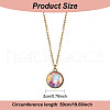 FIBLOOM 4Pcs 4 Style Luminous Glass Round Planet Pendant Necklaces Set NJEW-FI0001-02-2